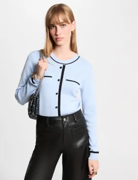 Jumper round neck long sleeves sky blue women