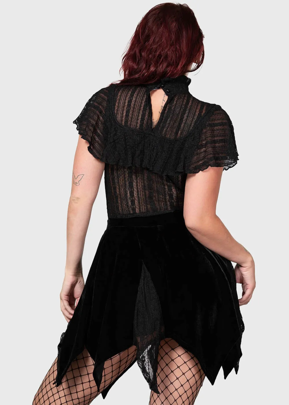 Killstar Atala's Night Lace Top Black