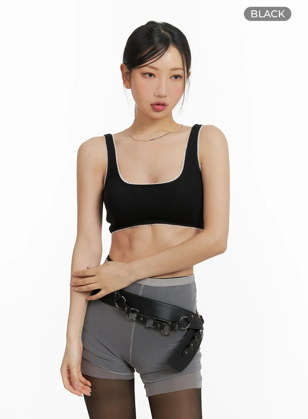 Lace Trim Comfy Sports Bra CM421