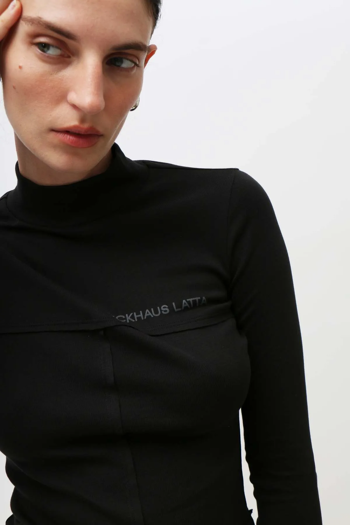 Lapped Baby Turtleneck - Black