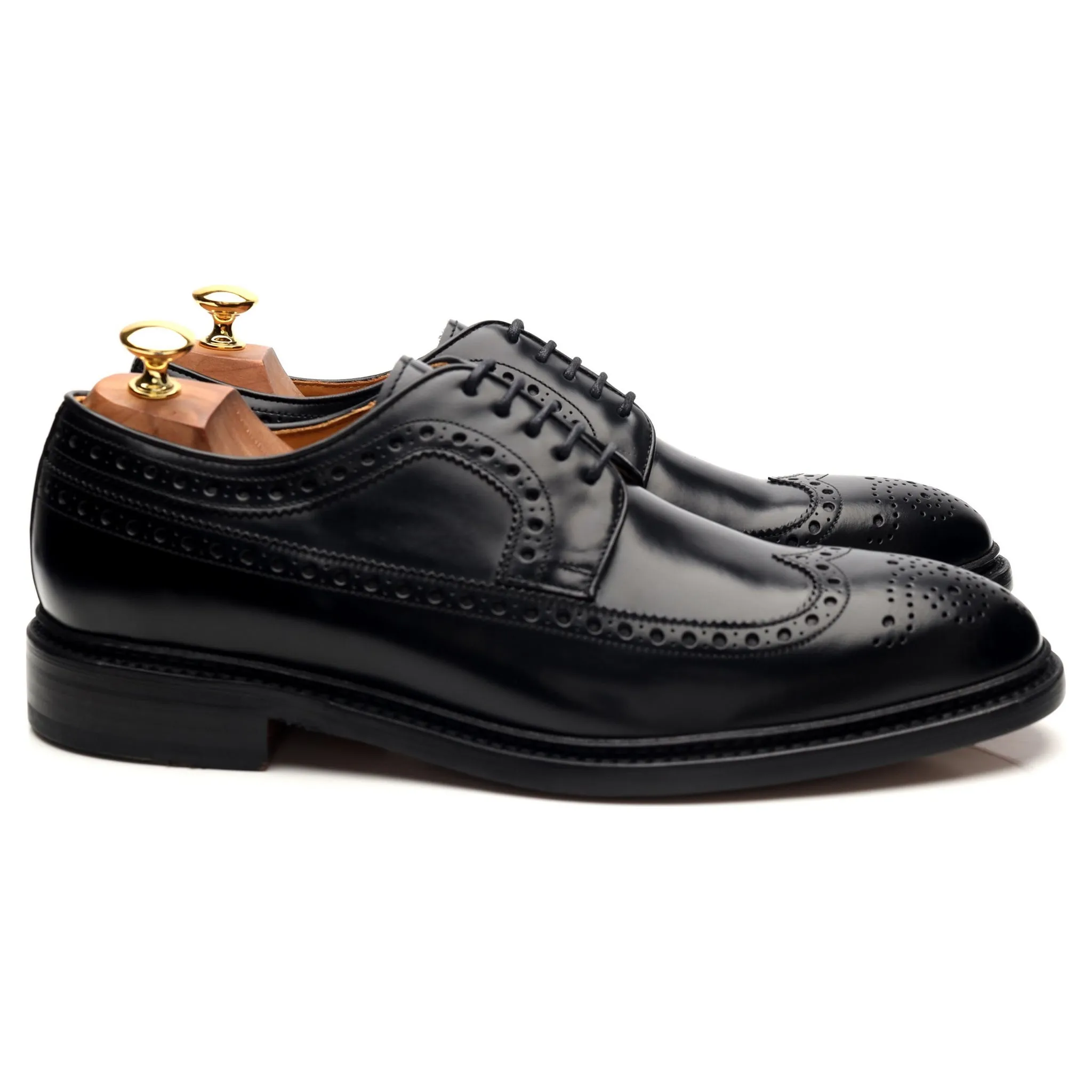 'Leconfield ll' Black Leather Derby Brogue UK 10 F