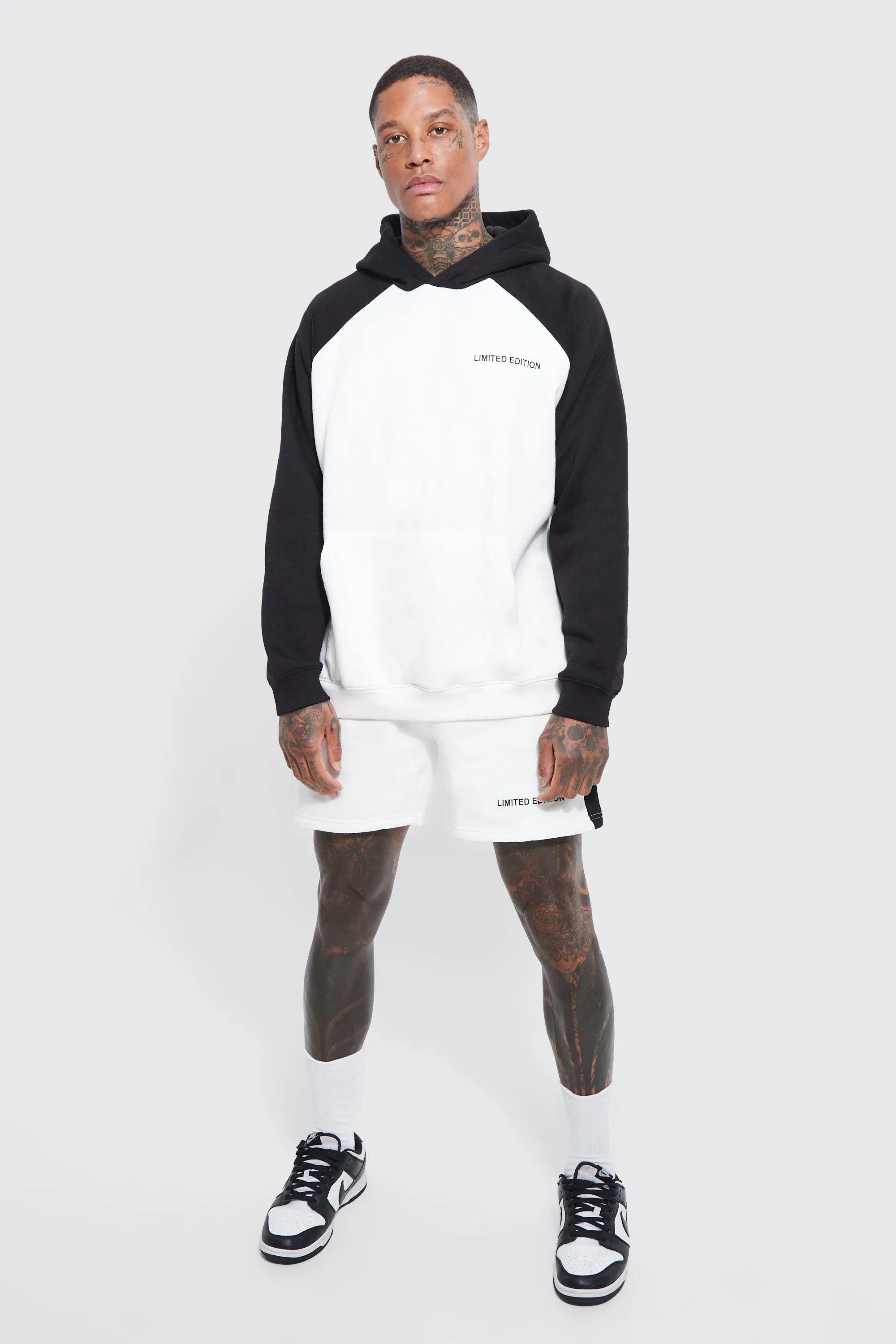 Limited Raglan Panel Hooded Short Tracksuit