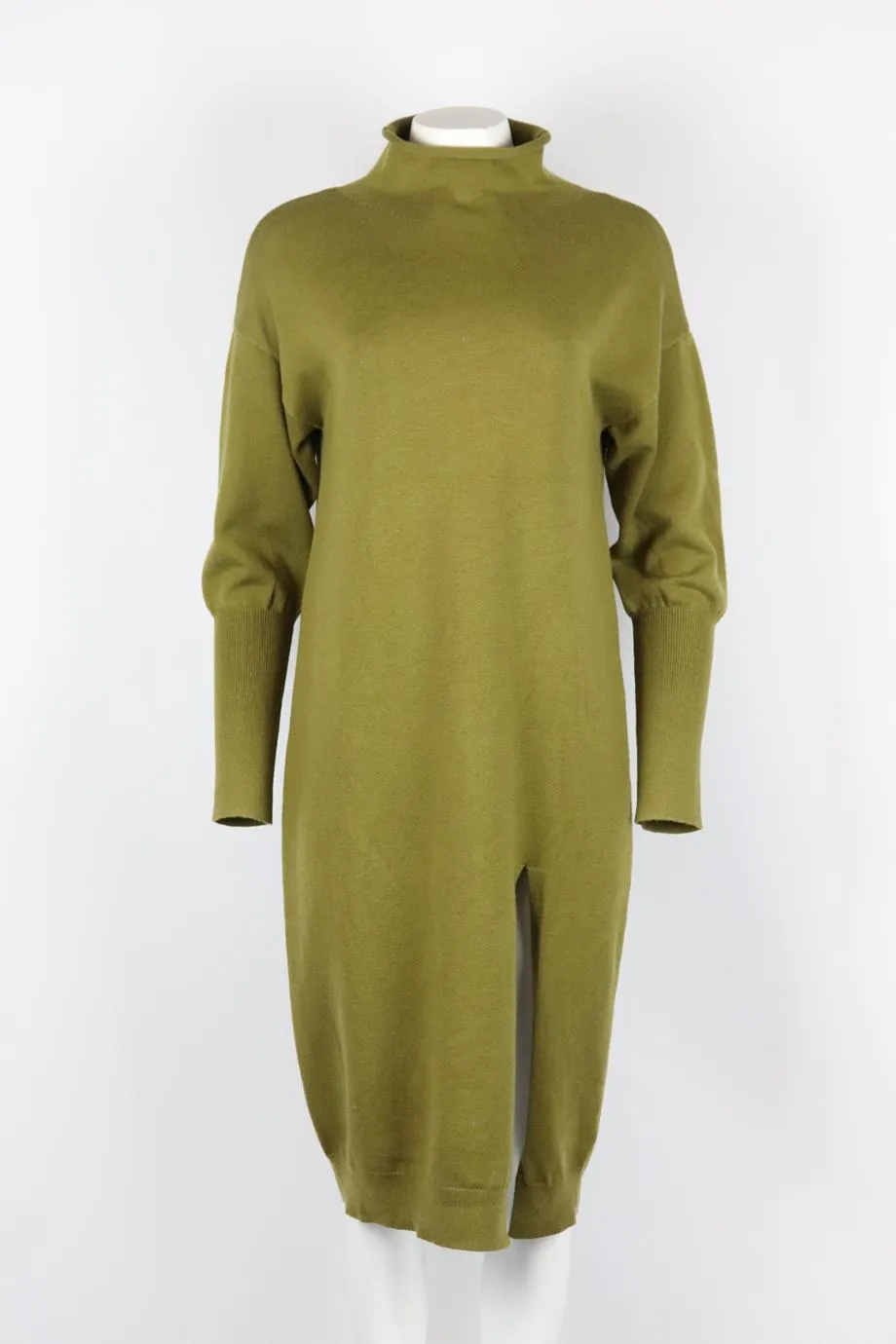 LINE AND DOT KNITTED TURTLENECK MIDI DRESS SMALL