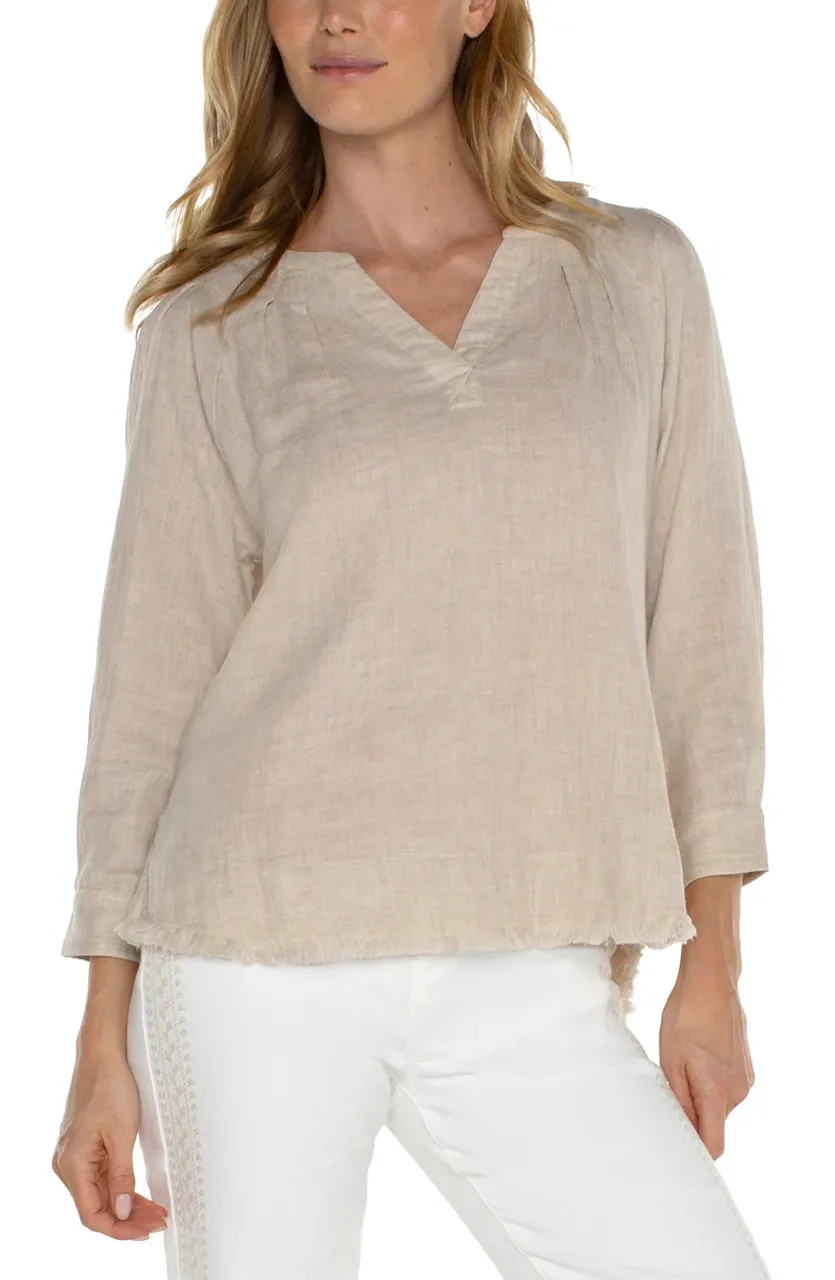 Liverpool Beige Cotton Raglan Top