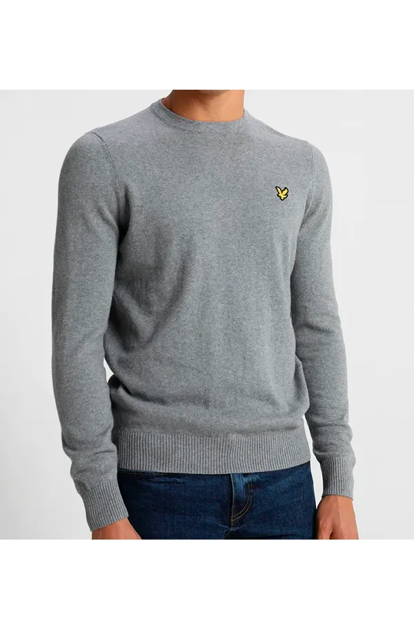 Lyle & Scott Merino Crew Knit Grey