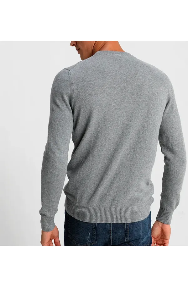 Lyle & Scott Merino Crew Knit Grey