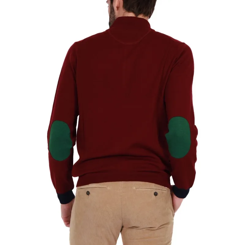 MAGLIA UOMO MEZZA ZIP, BORDEAUX