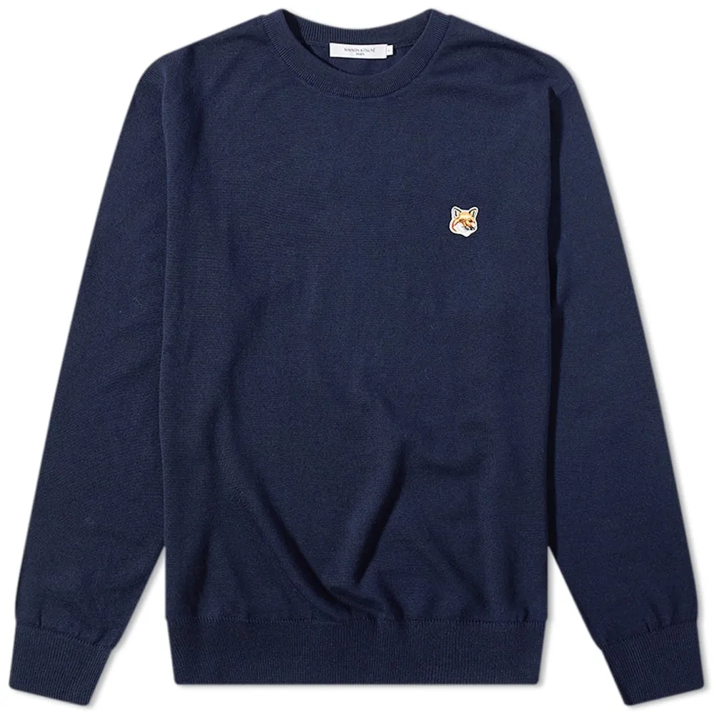 Maison Kitsuné Fox Head Patch Merino Crew KnitNavy