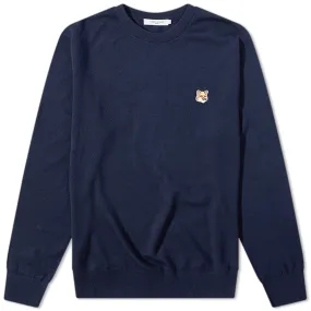 Maison Kitsuné Fox Head Patch Merino Crew KnitNavy