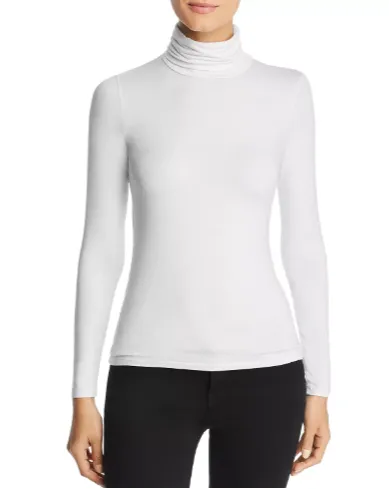 Majestic Filatures Soft Touch Long Sleeve Turtleneck in Blanc 