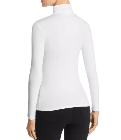 Majestic Filatures Soft Touch Long Sleeve Turtleneck in Blanc 