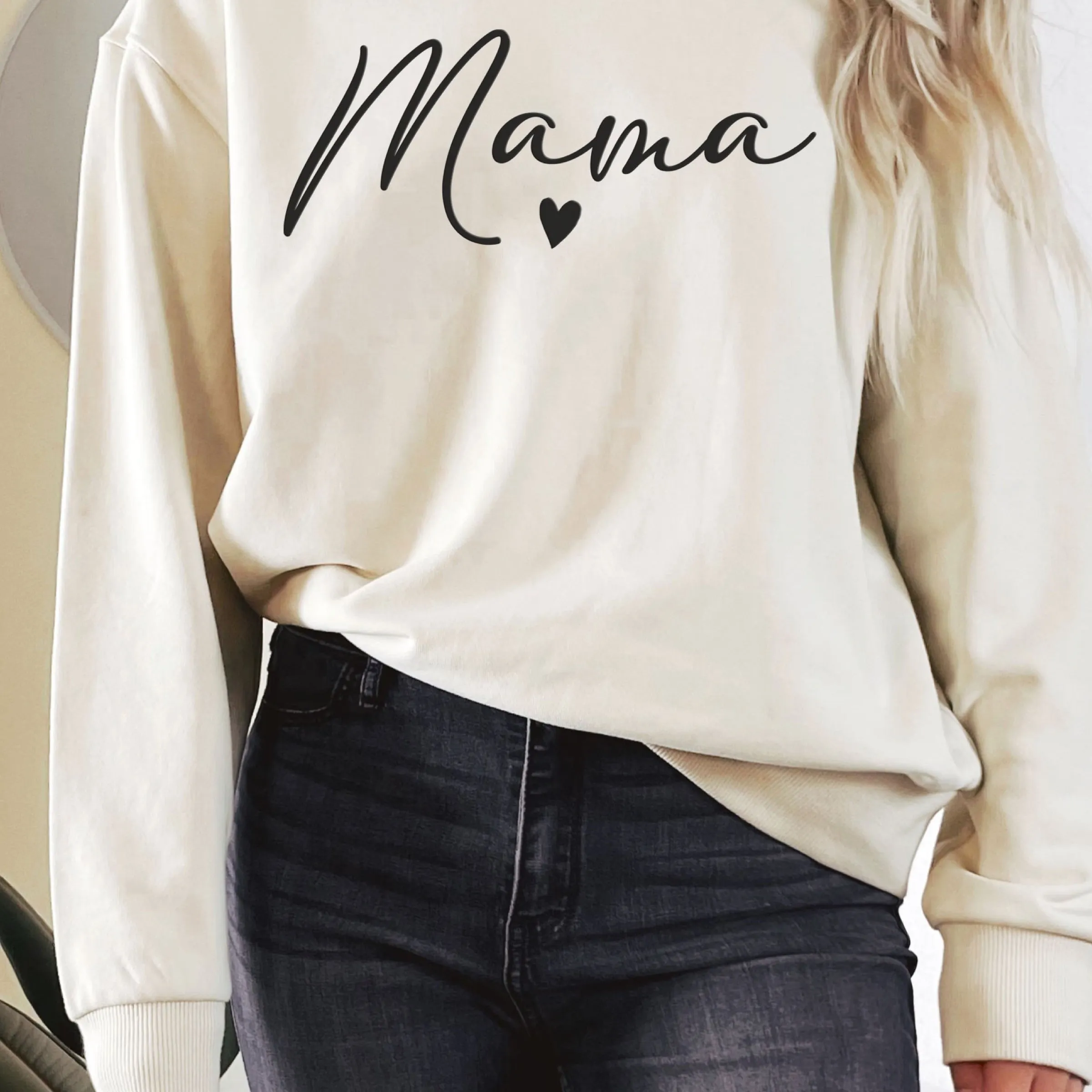 Mama Heart Crewneck Sweatshirt