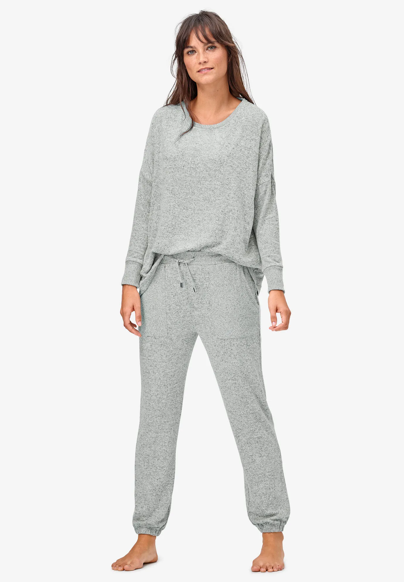 Marled Knit Jogger Pants