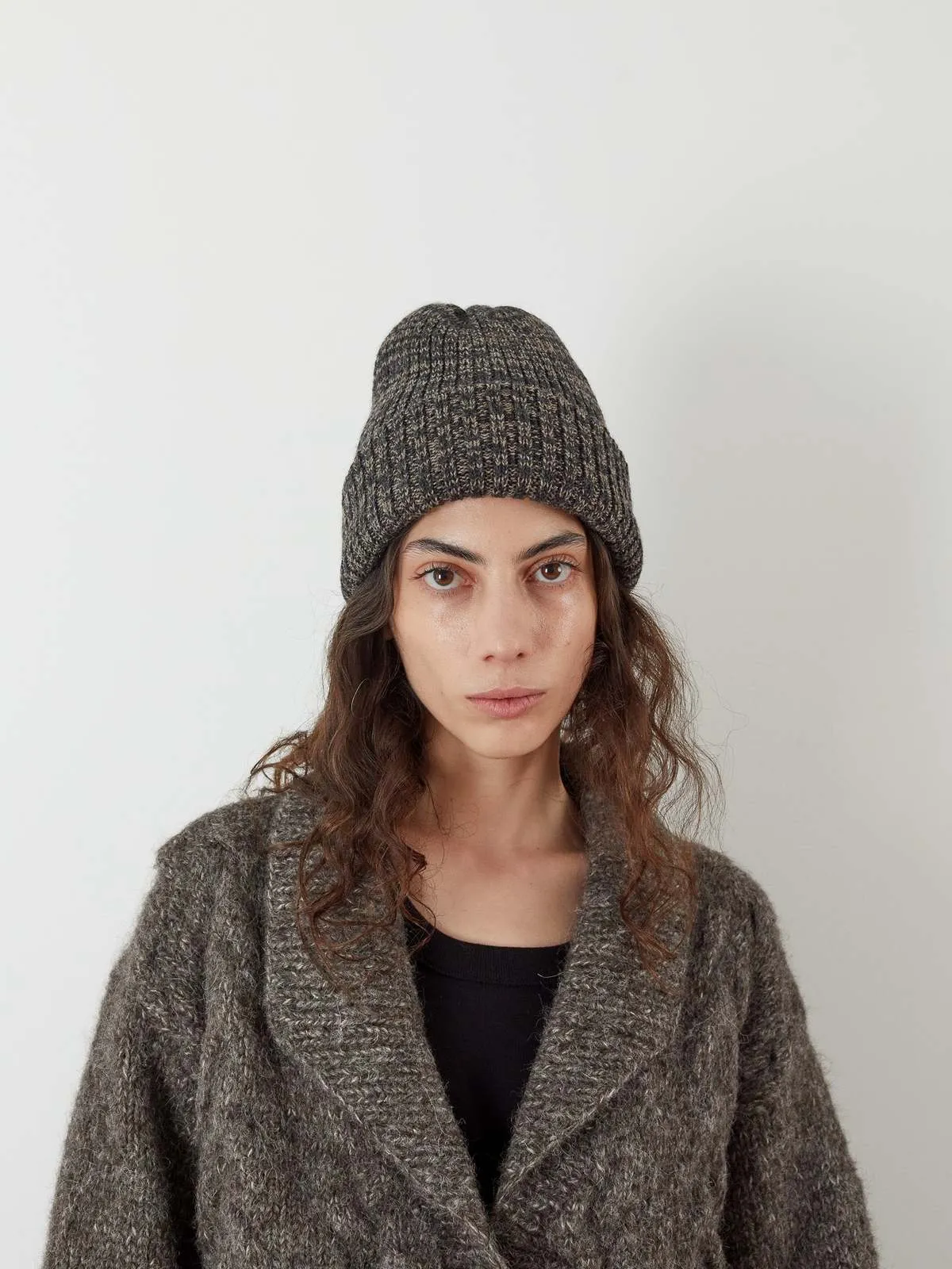 Marled Rib Hat - Smoke