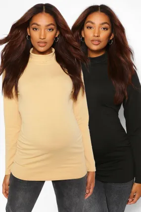 Maternity 2 Pck Turtleneck Long Sleeve Top