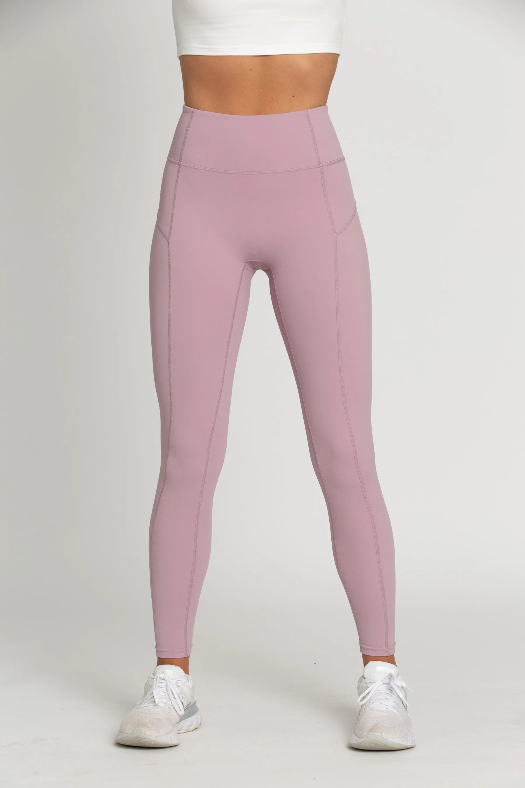 Mauve Mist Zipper Lined Leggings