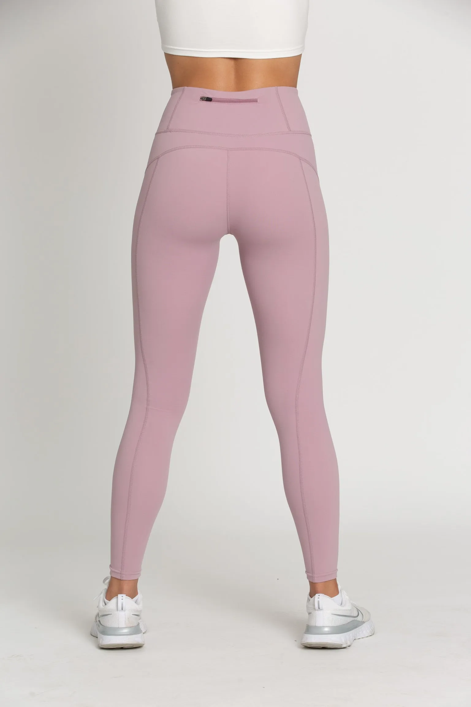 Mauve Mist Zipper Lined Leggings