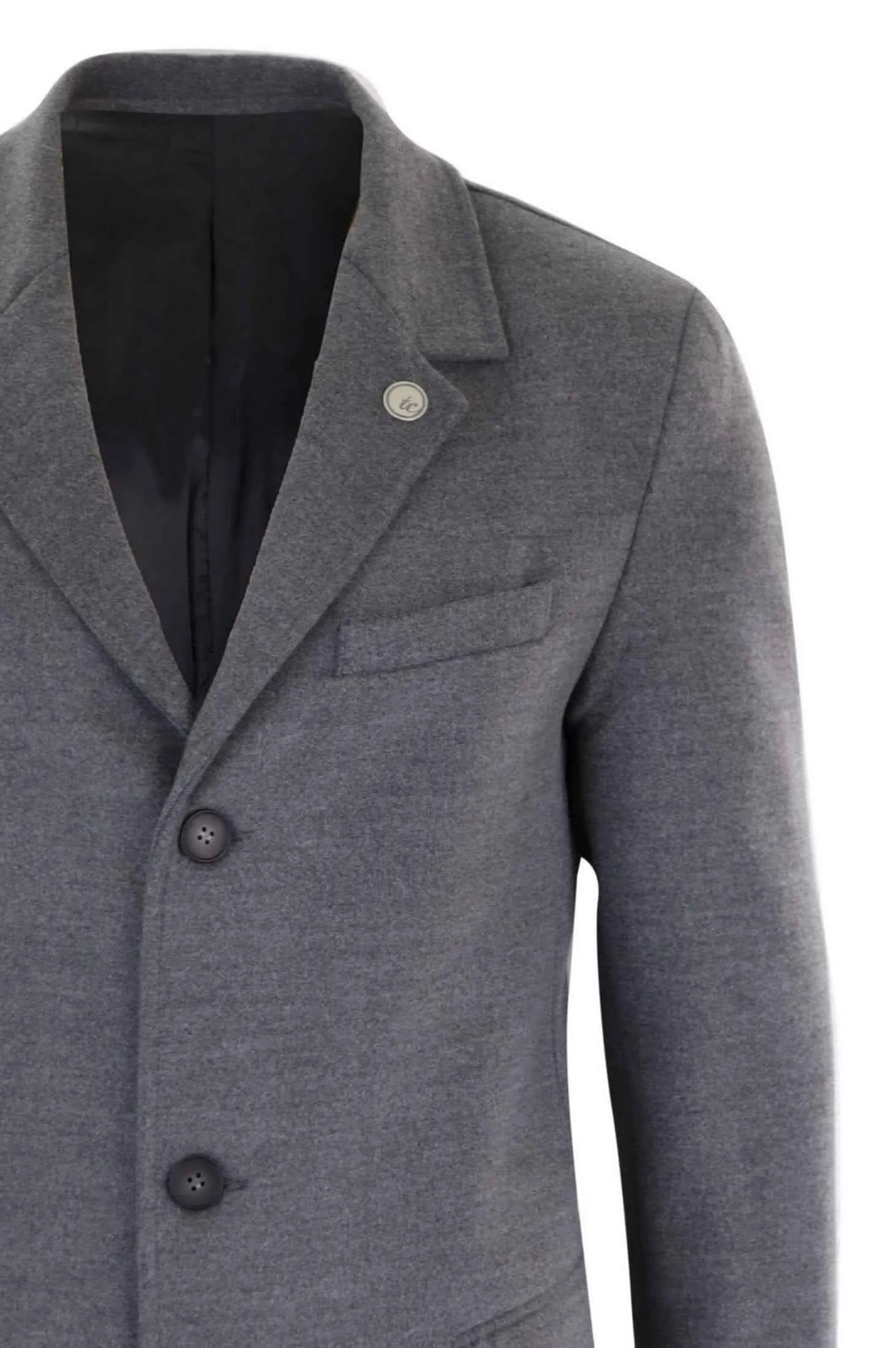 Men's Classic Wool Long Overcoat-Grey