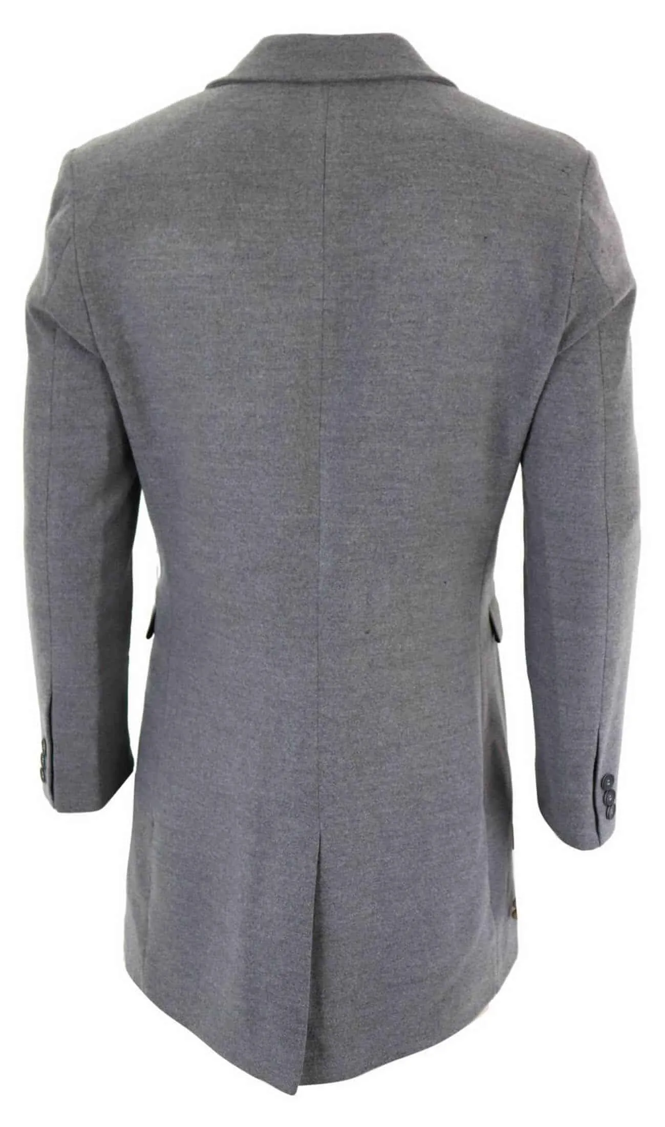 Men's Classic Wool Long Overcoat-Grey