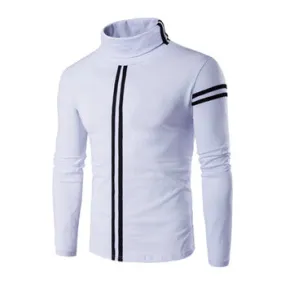 Menswear T Shirts Hombre Camisa Masculina Men's Casual Slim Fit Long Sleeved T Shirts Pullovers Turtleneck SM6