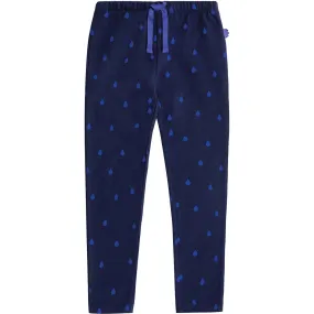 Mon Coeur Raindrops Kid Leggings, Navy and Peri