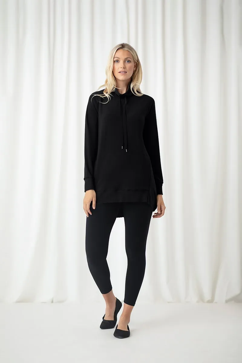 Motion Raglan Ruched Hem Tunic | Black