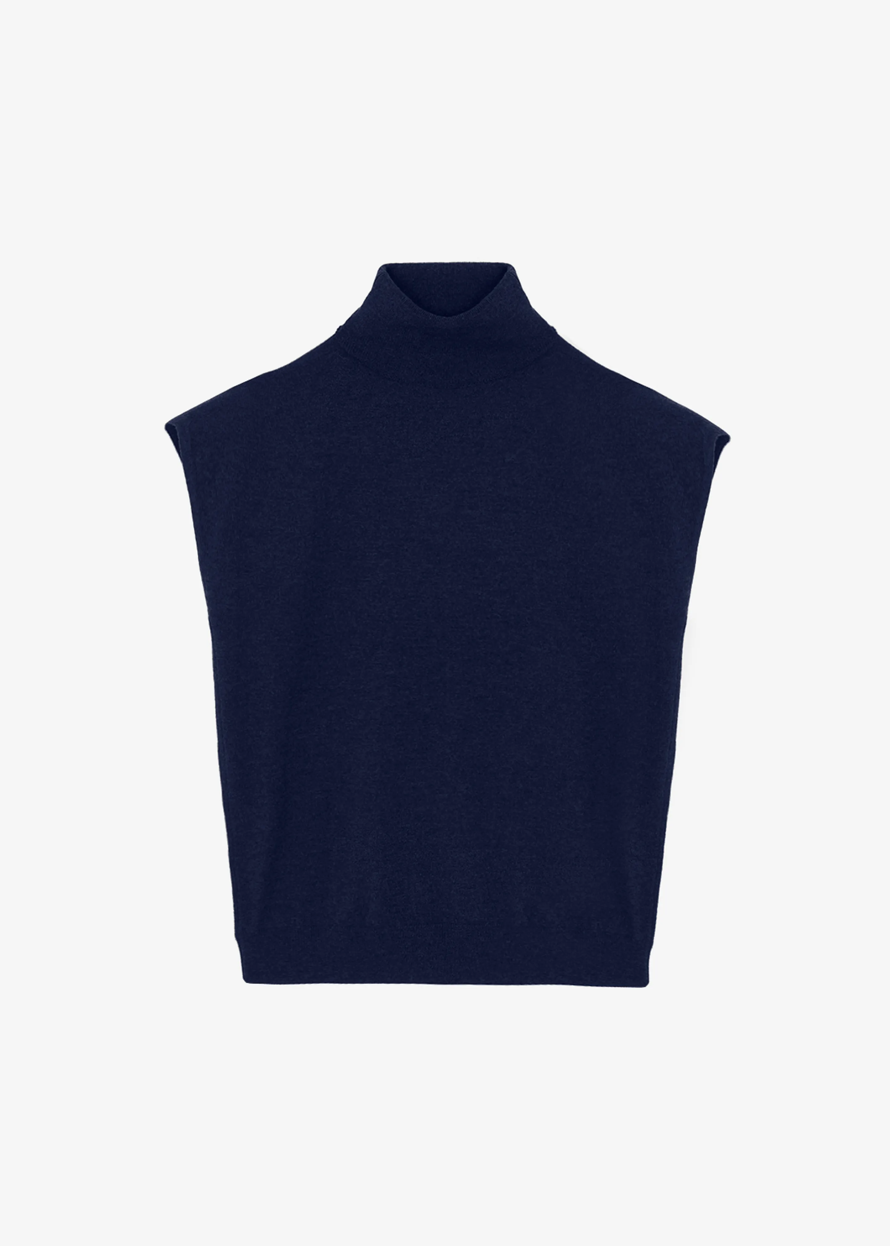 Nadia Thin Padded Sleeveless Turtleneck - Navy