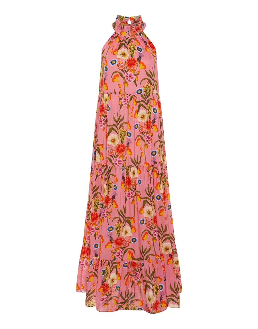 --Pandora Voile Maxi Dress  Vila Floral Pink-