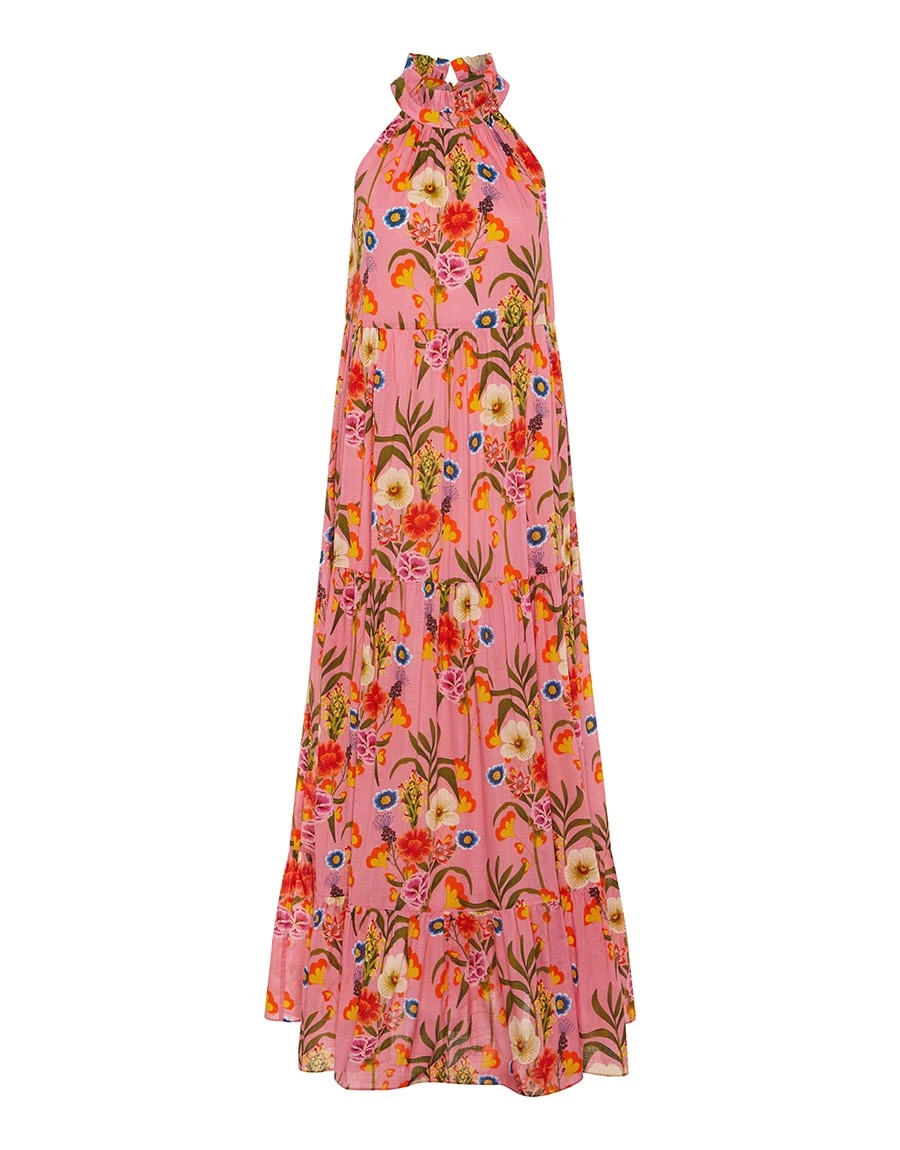 --Pandora Voile Maxi Dress  Vila Floral Pink-