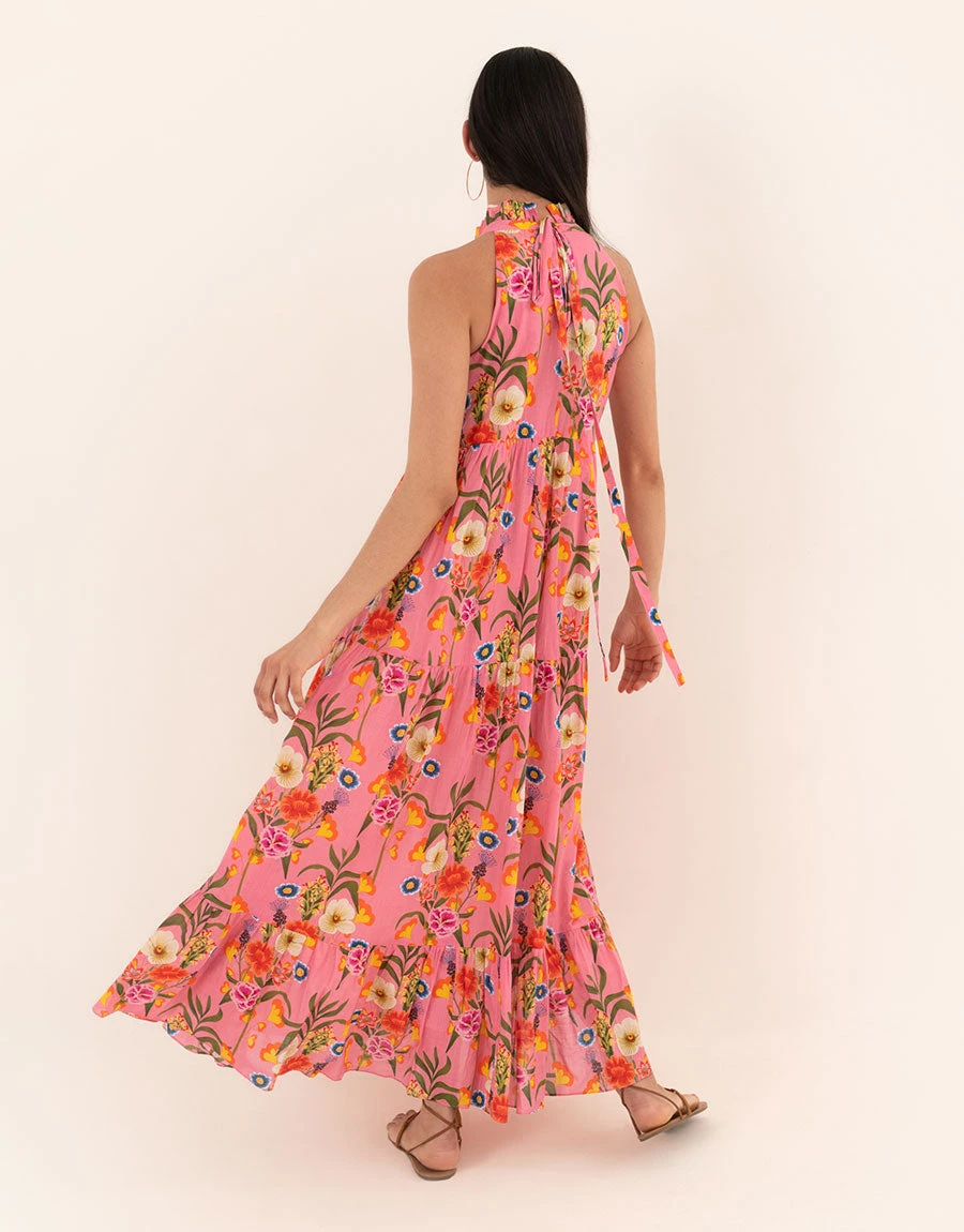 --Pandora Voile Maxi Dress  Vila Floral Pink-