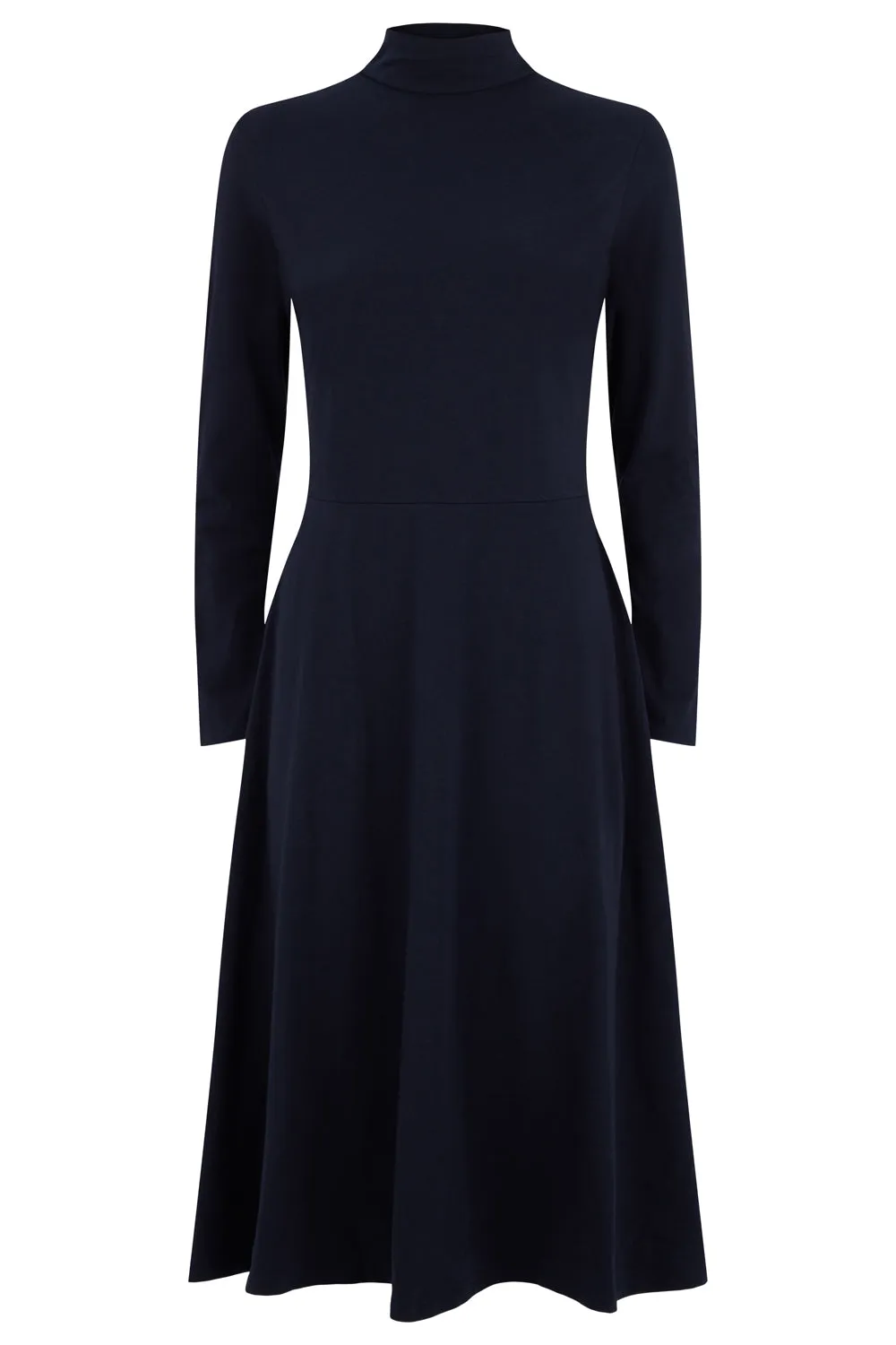 PEOPLE TREE - Sophie Turtleneck Skater Dress in Navy