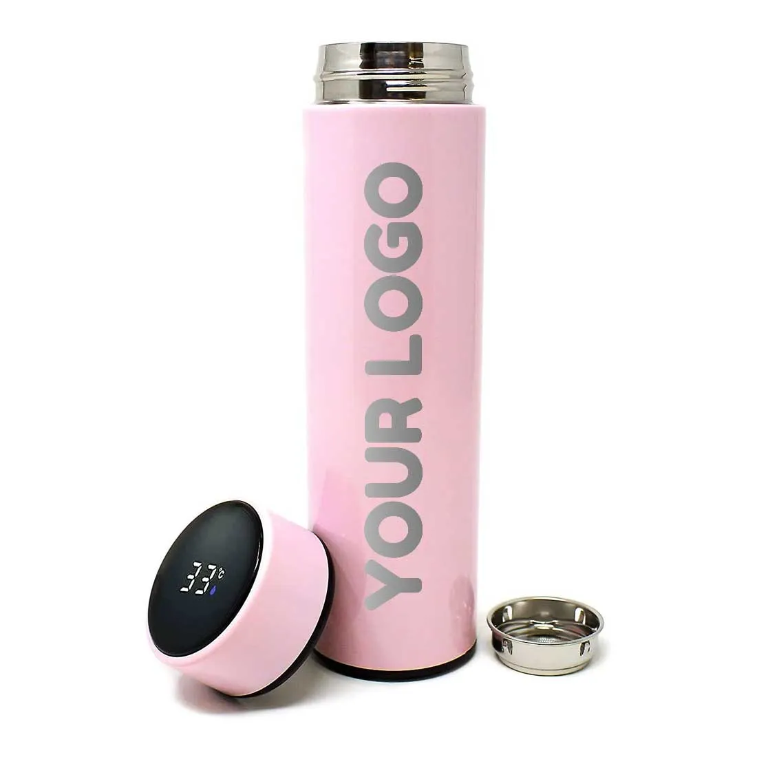 Personalised Thermal Flask for Tea with Temperature Display - ADD LOGO