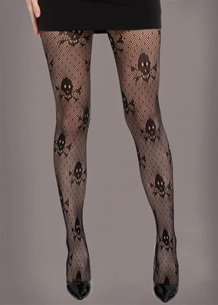 PIRATE SKULL FISHNET TIGHTS