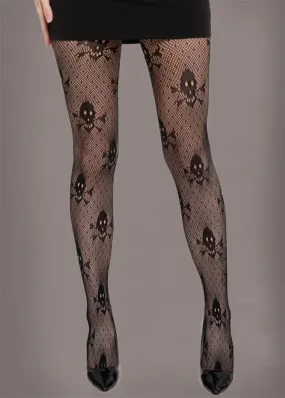 PIRATE SKULL FISHNET TIGHTS