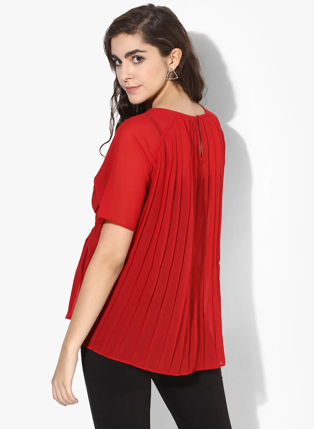 Pleated Raglan Sleeves Top