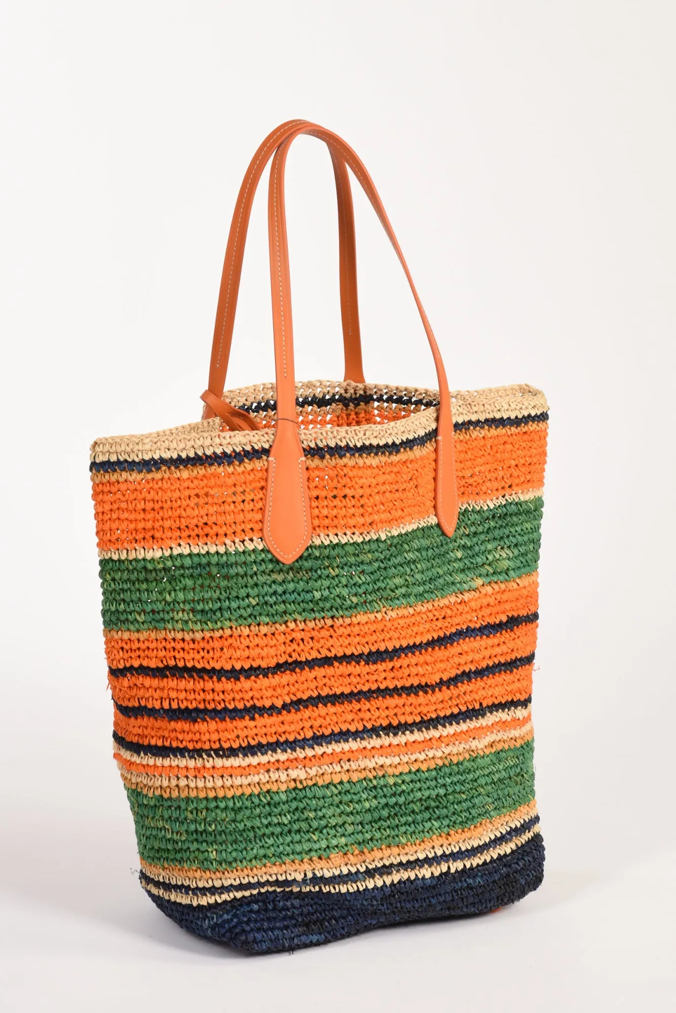 Polo Ralph Lauren Borsa Raffia Arancio/multicolor Donna