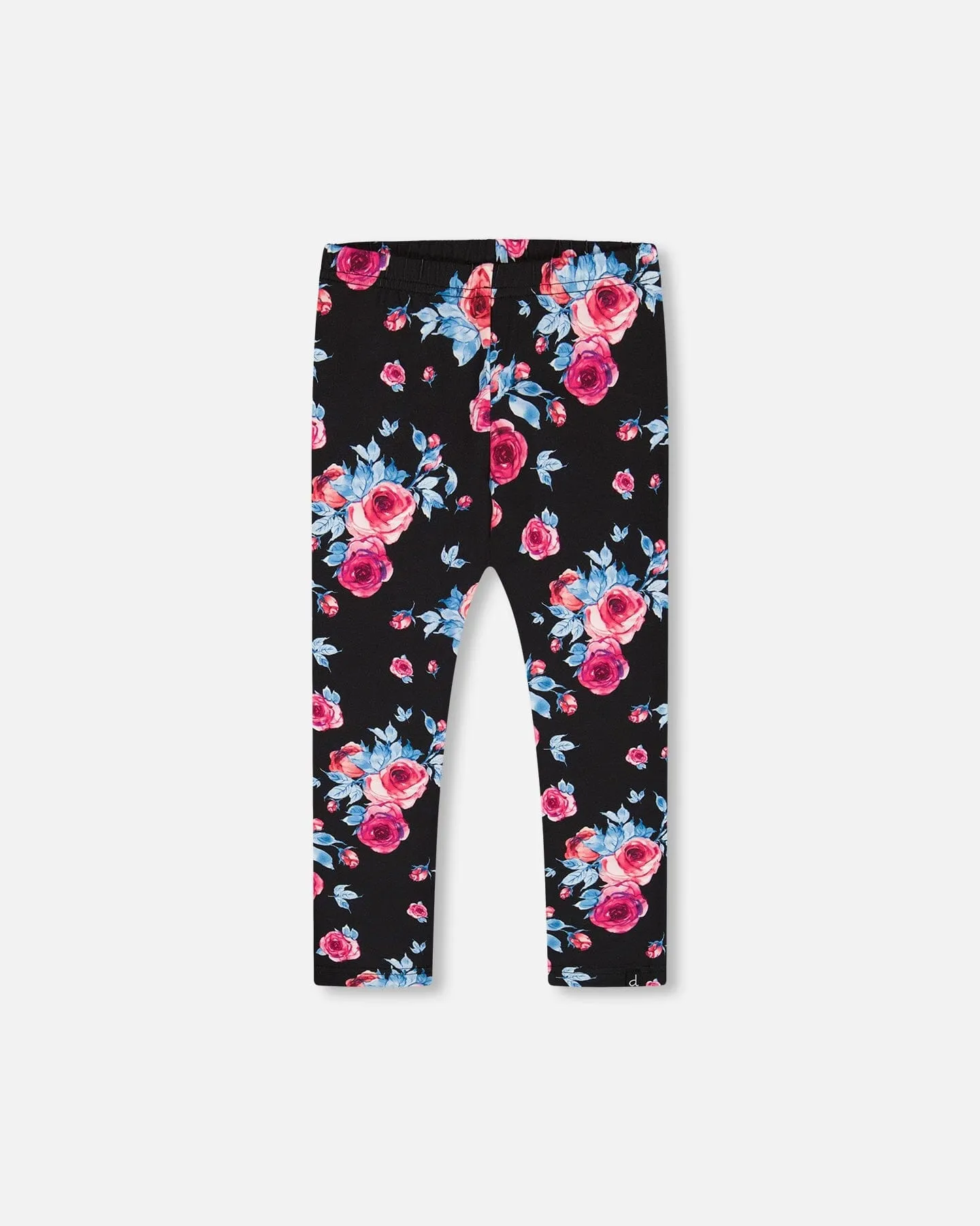 Printed Leggings Black With Roses