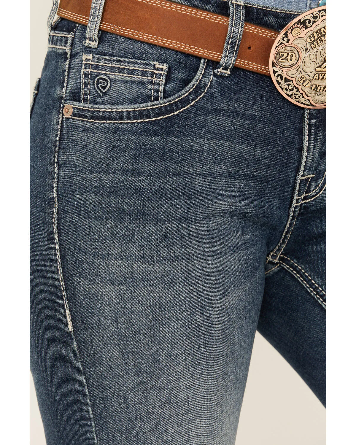 Product Name:  Panhandle Women's Medium Wash Mid Rise Stretch Riding Jeans