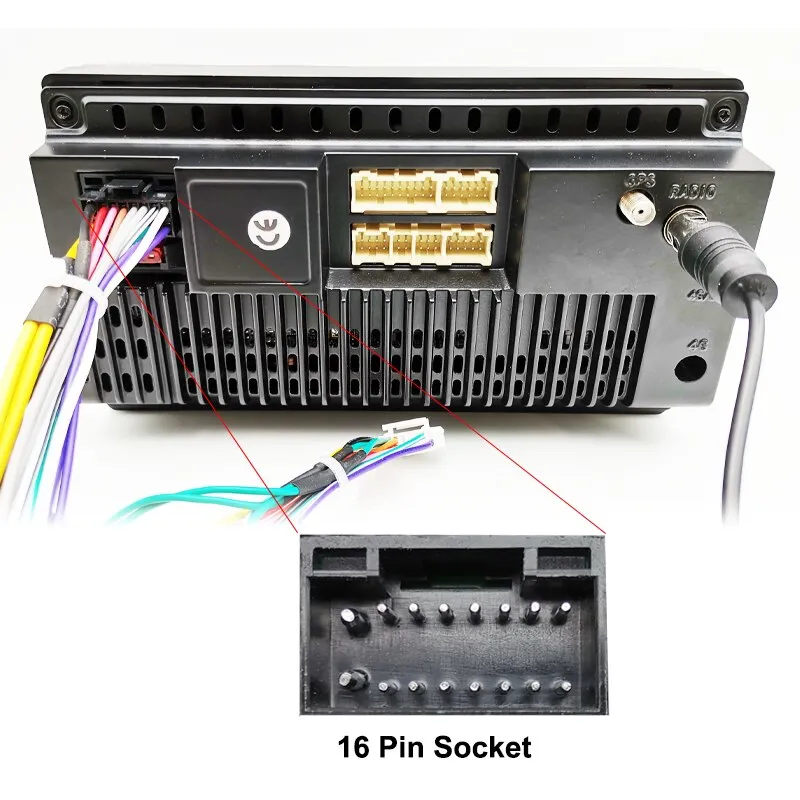 Quadlock ISO Wiring Harness CANBUS Decoder Box 16 Pin Plug Quad Lock Connector Car Android Radio Cable Adapter for Mercedes W203