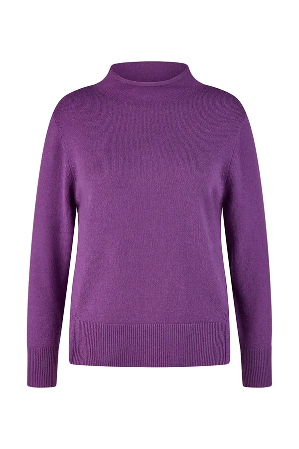 Rabe & LecomtePURPLE RIBBED TURTLENECK JUMPER