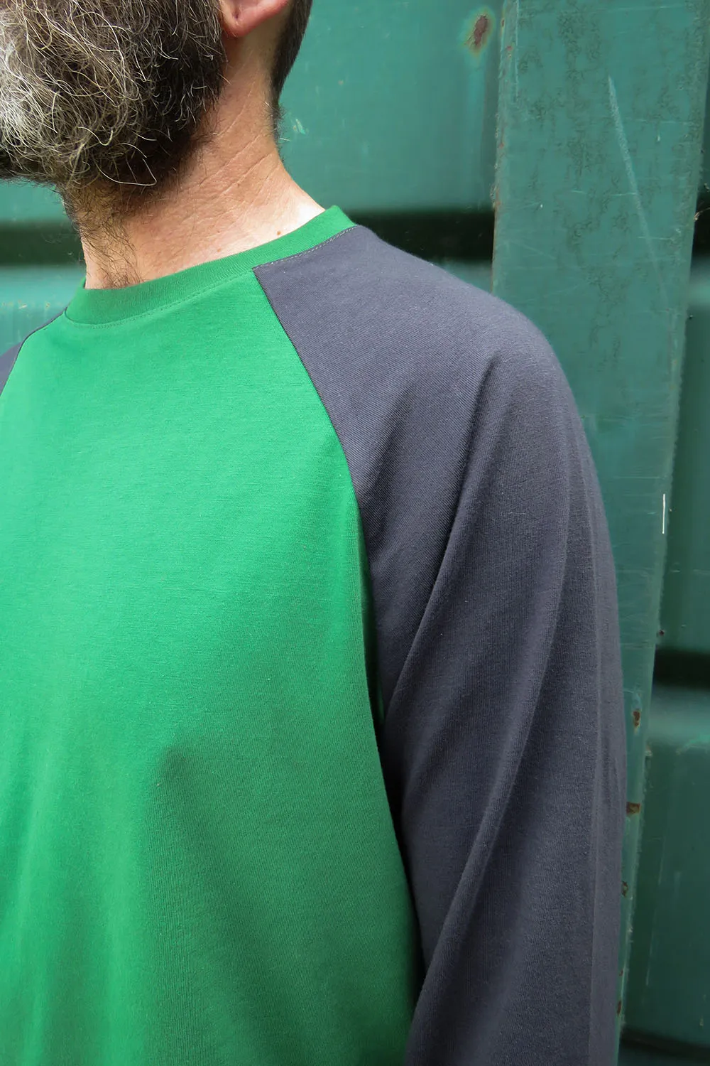 Raglan Long Sleeve / Green & Slate