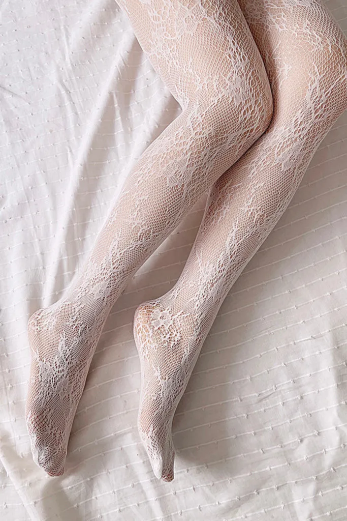 Retro Doll Floral Lace Tights