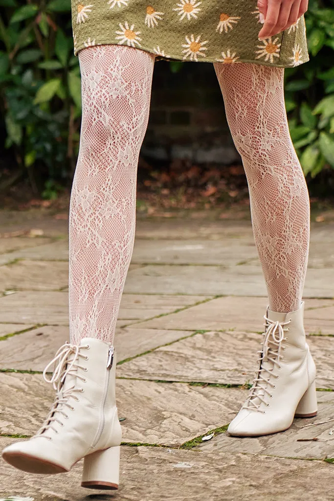 Retro Doll Floral Lace Tights