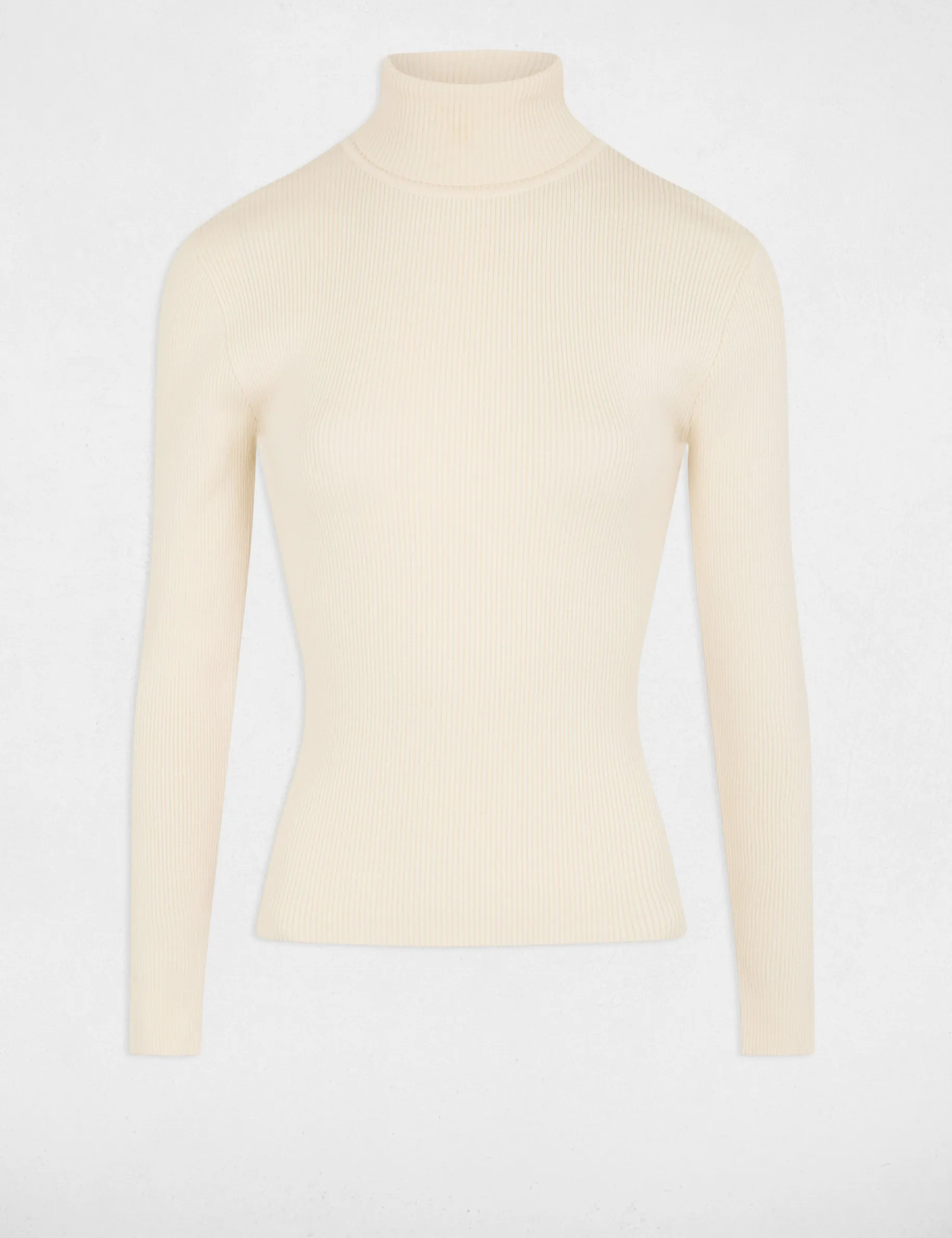 Ribbed jumper turtleneck ivory women