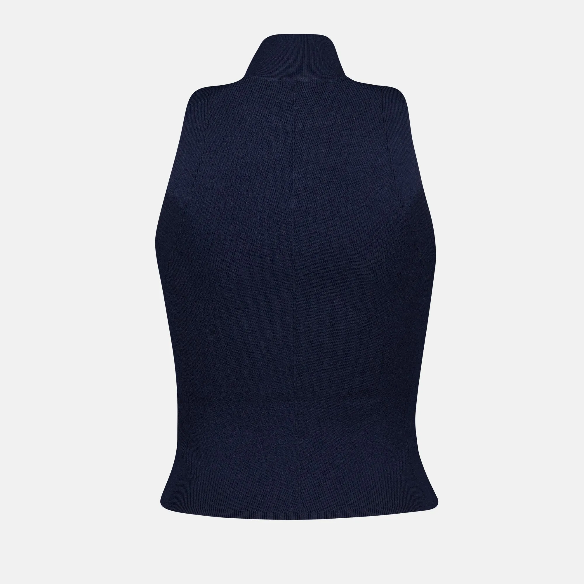 Ribbed Turtleneck Sleeveless Top