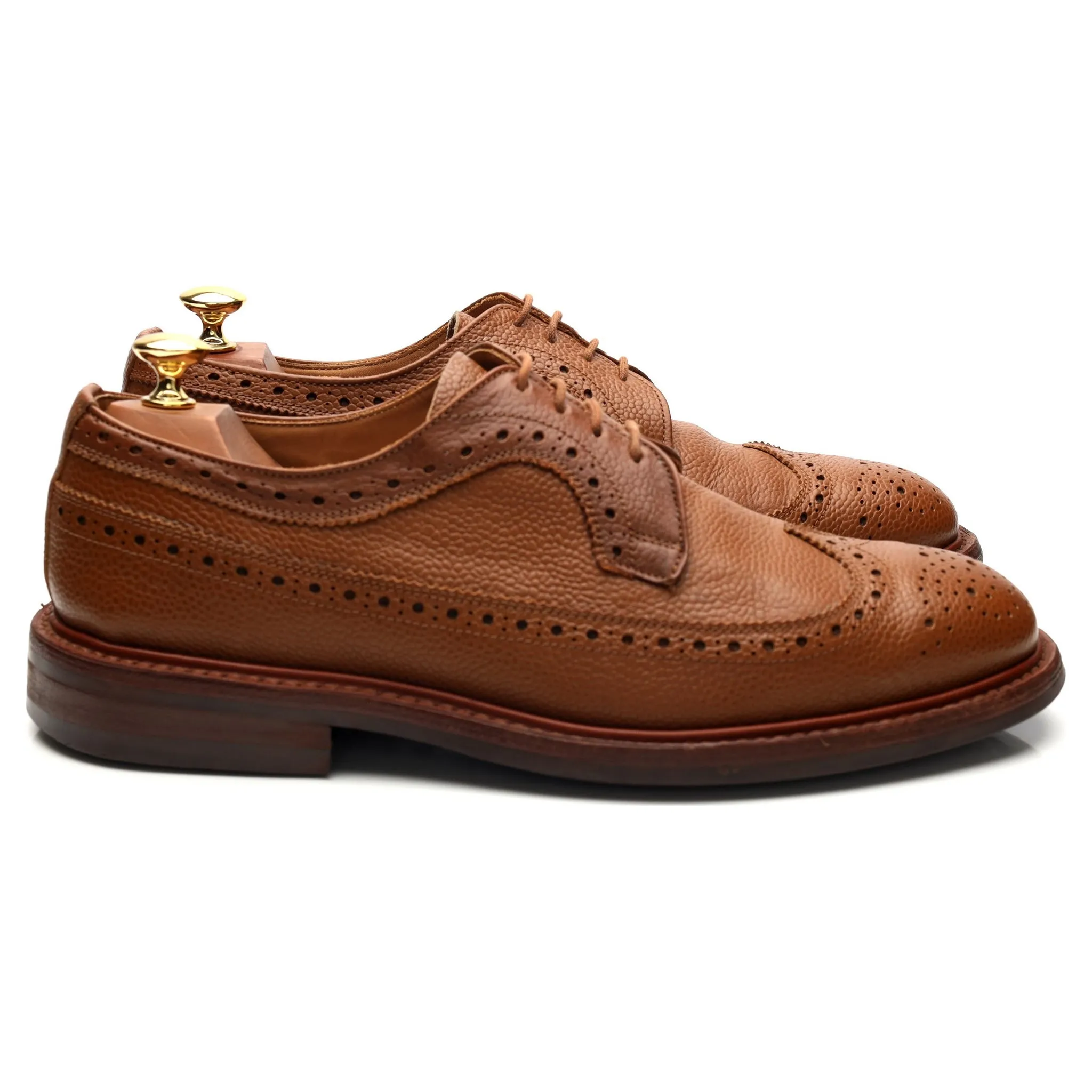 'Richard' Tan Brown Leather Derby Brogues UK 9.5