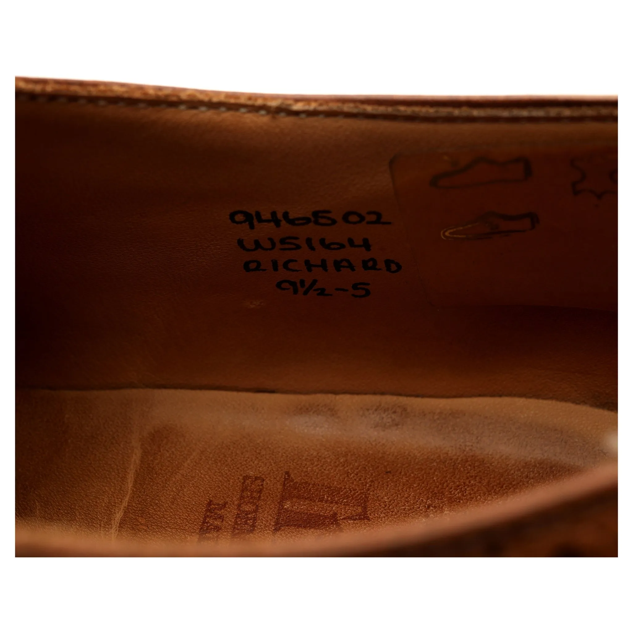 'Richard' Tan Brown Leather Derby Brogues UK 9.5