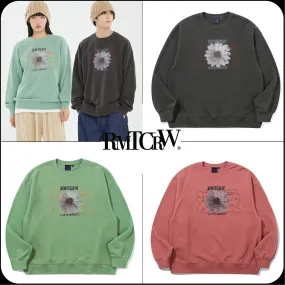 ROMANTIC CROWN  |[ROMANTIC CROWN]★STITCH SLOGAN FLOWER CREWNECK