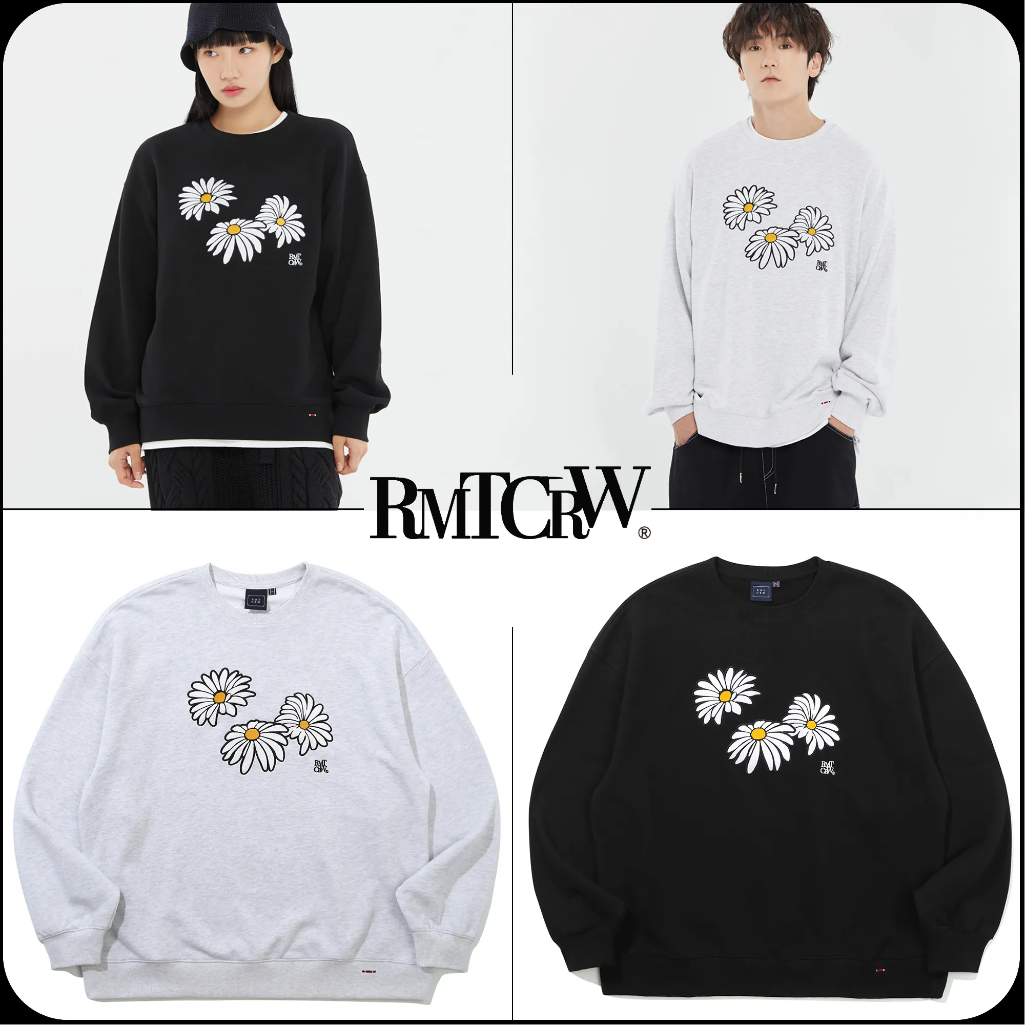 ROMANTIC CROWN  |[ROMANTIC CROWN]★TRIPLE DAISY CREWNECK