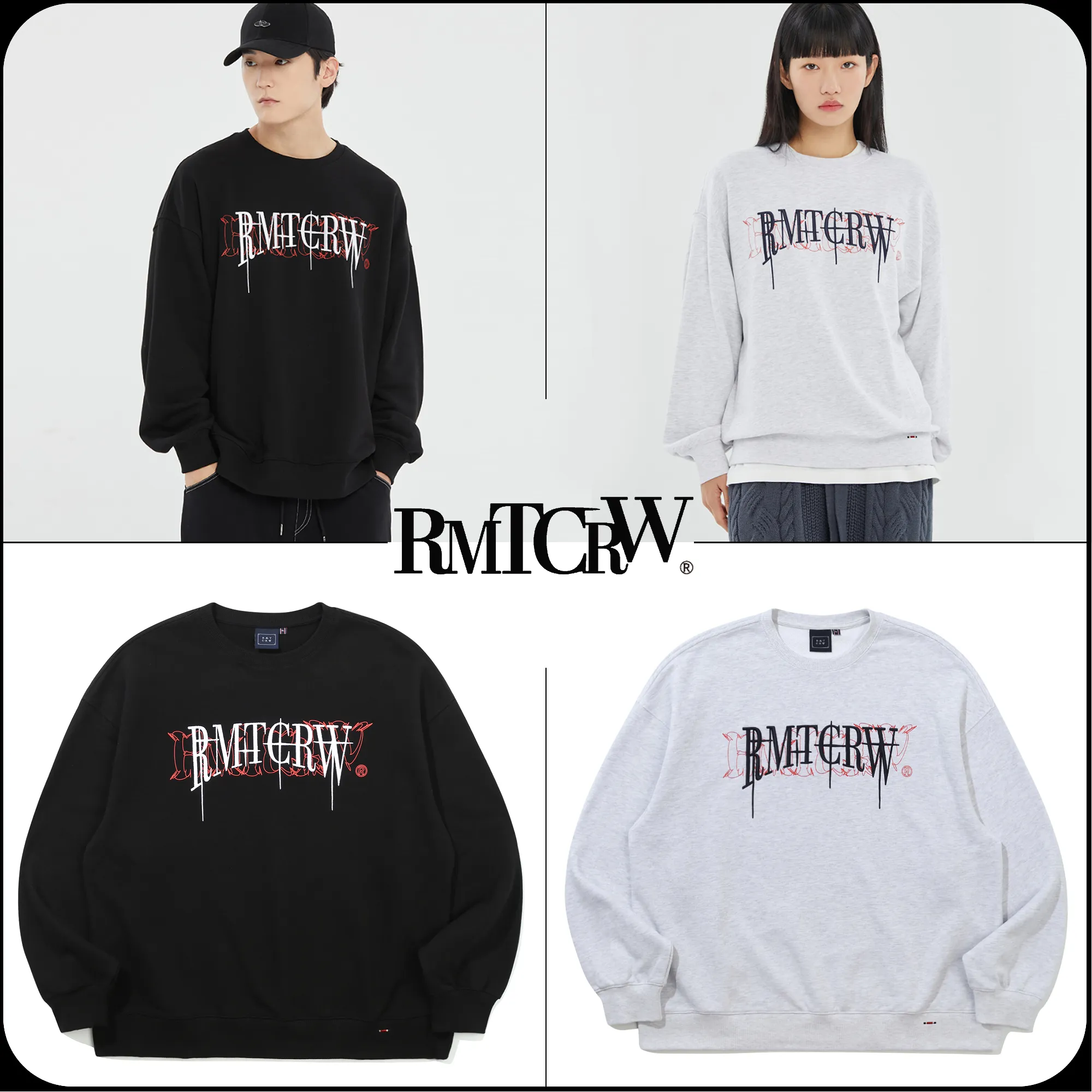 ROMANTIC CROWN  |[ROMANTIC CROWN]★VOLUME LOGO CREWNECK